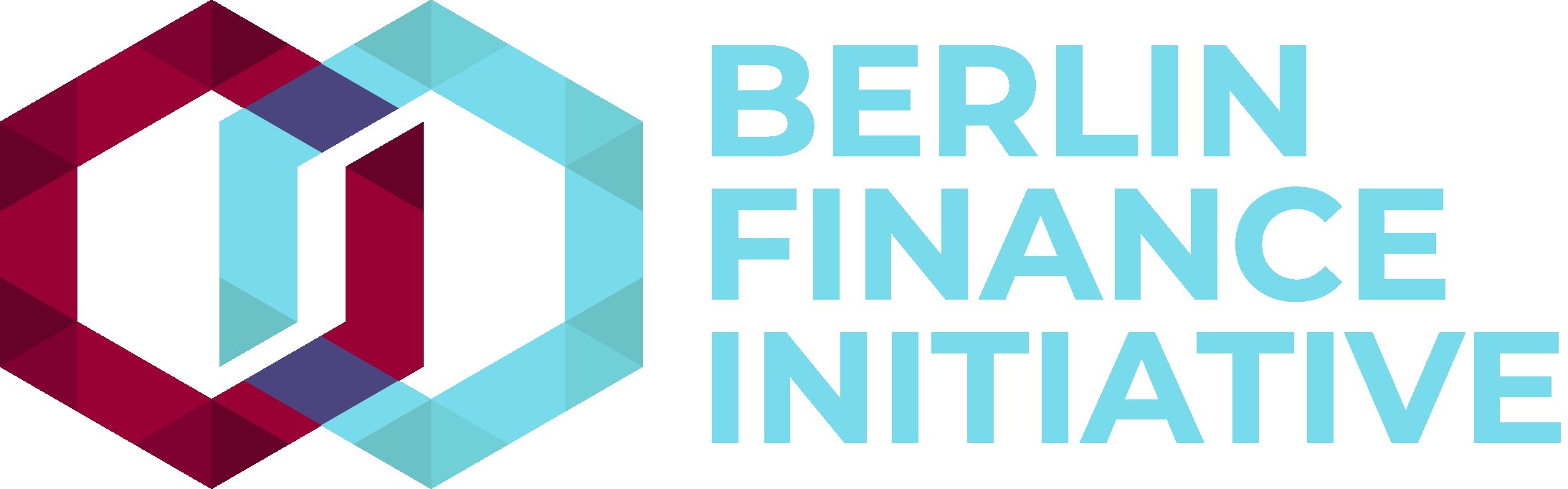 Logo der Berliner Finanzinitiative mit einem blauen Kreis mit weißer Umrandung und einem weißen "B" in der Mitte, umgeben von einem weißen Ring mit blau-weißem Schachbrettmuster auf weißem Hintergrund.