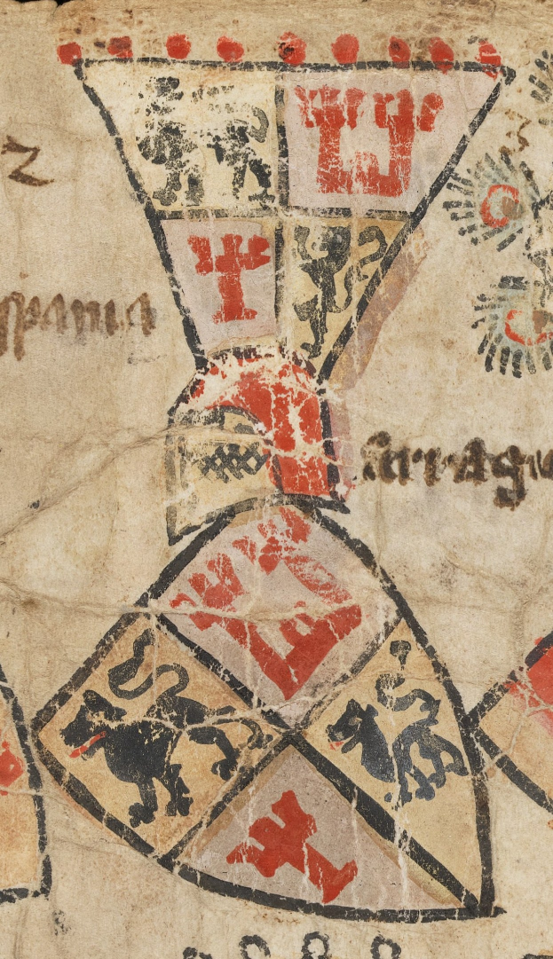 Nahaufnahme eines bemalten Papiers mit detaillierten Symbolen und Text, die ein einzigartiges Design bilden.