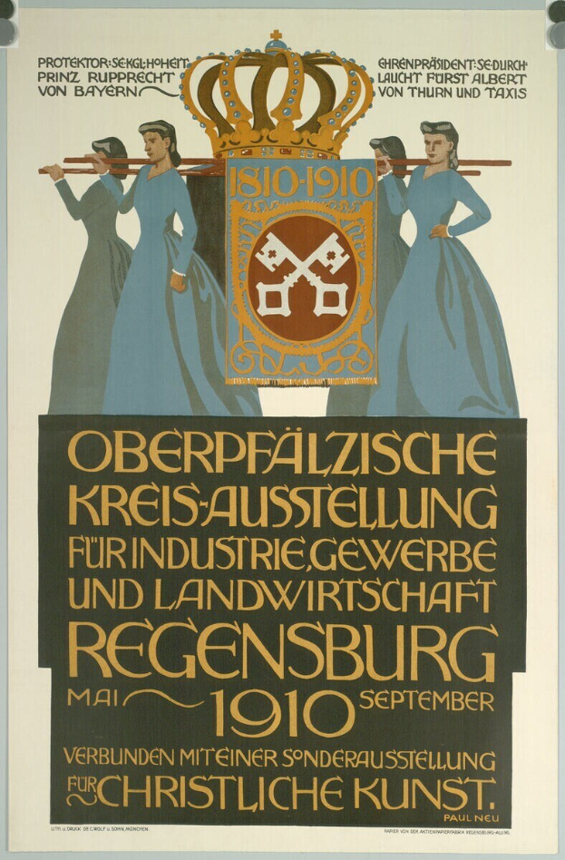 Plakat aus der deutschen Revolution von 1910, das eine Gruppe von Menschen und eine Krone zeigt, mit Text, der eventuelle Details bereitstellt.