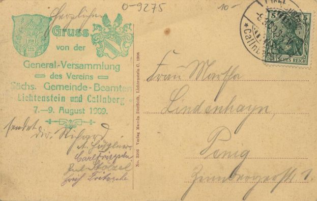 Alter Umschlag mit einem deutschen 1909-Stempel, frankiert "Österreich - Deutschland - Cover nach Deutschland - 7. August 1909".