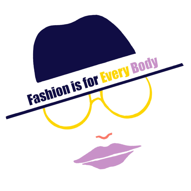 Logo mit einem stilisierten Gesicht und dem Text "Fashion is for Every Body" darunter.