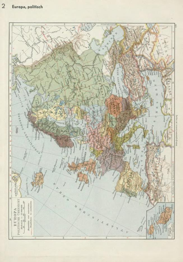 Eine 19. Jahrhundert-Karte von Europa, die politische Grenzen zeigt, mit Text oben und unten auf der Seite.
