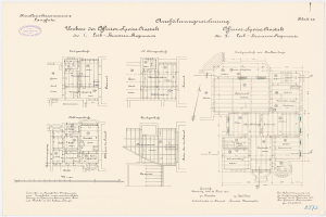 Ein detaillierter architektonischer Grundriss des ehemaligen Bundeskanzleramts mit ausführlichen Layouts und Anmerkungen.