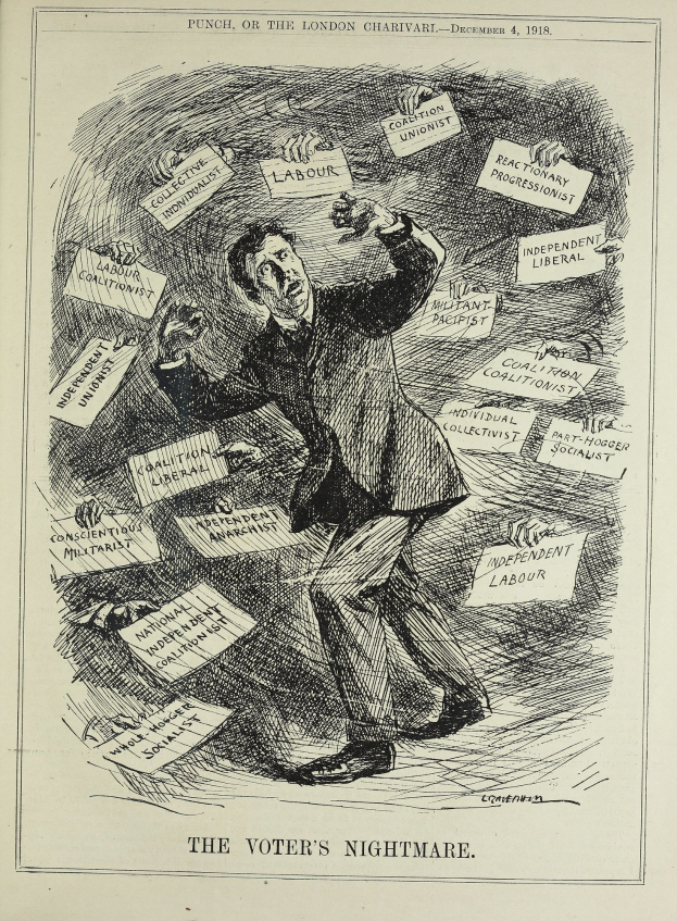 Ein Mann im Anzug und Krawatte hält ein Schild mit der Aufschrift 'Der Wähleralbtraum' und blickt entschlossen, strahlend und selbstbewusst.