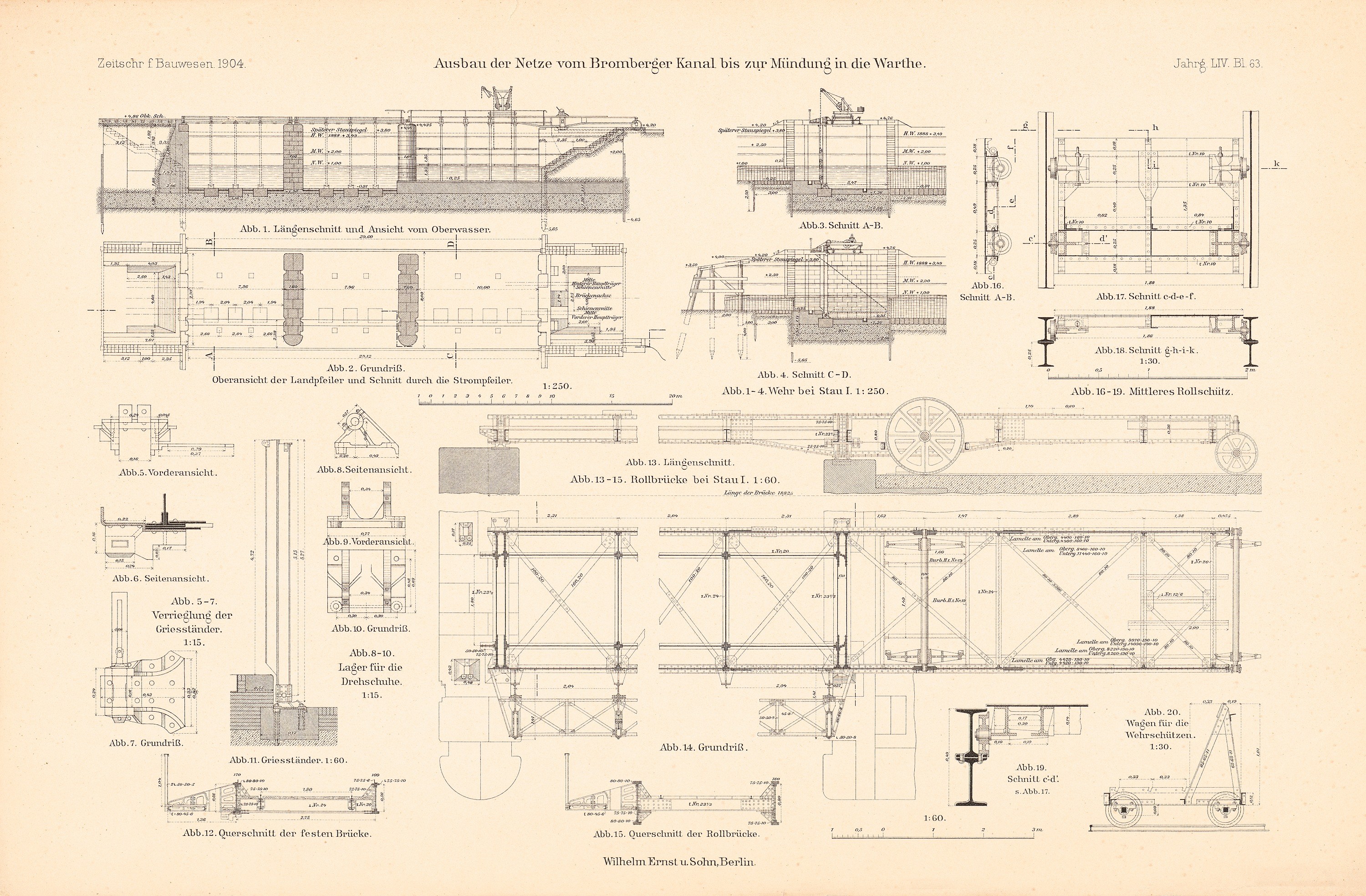 Detailgenauer technischer Zeichnung eines Zugs auf dem Cover eines alten Buches, beschriftet mit Komponenten wie Motor und Getriebe.