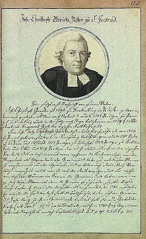 Schwarz-weiß-Porträt von Johann Wolfgang von Goethe in einer schwarzen Robe, aus einem alten Dokument von 1789 mit sichtbarem Text.